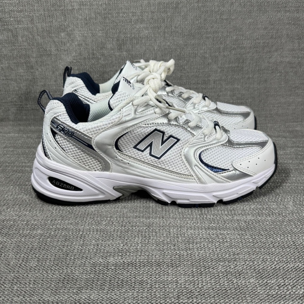 New Balance 530 White Silver Navy Running Sneakers Womens 8 - Picture 3 of 12